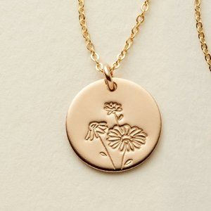 April Daisy Birth Month Flower Simple Necklace